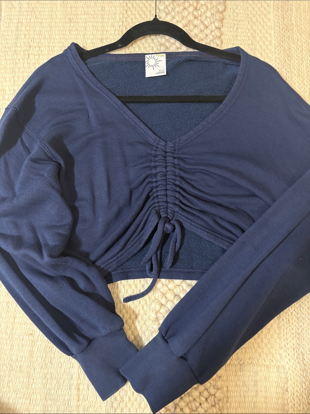Offline by aerie stretch flex terry cinched front crewneck